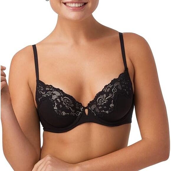 New Maidenform Womens 36C Black Lace Your Lift Convertible Strap Underwire Bra - Picture 1 of 4